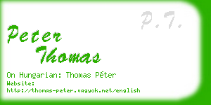 peter thomas business card